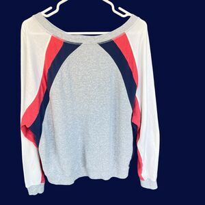 SO Lounge Life Crewneck Sweatshirt Womens Extra Large XL Colorblock Retro 90s